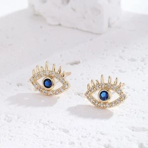 Cubic Zirconia Evil Eye Earrings, Evil Eye Studs